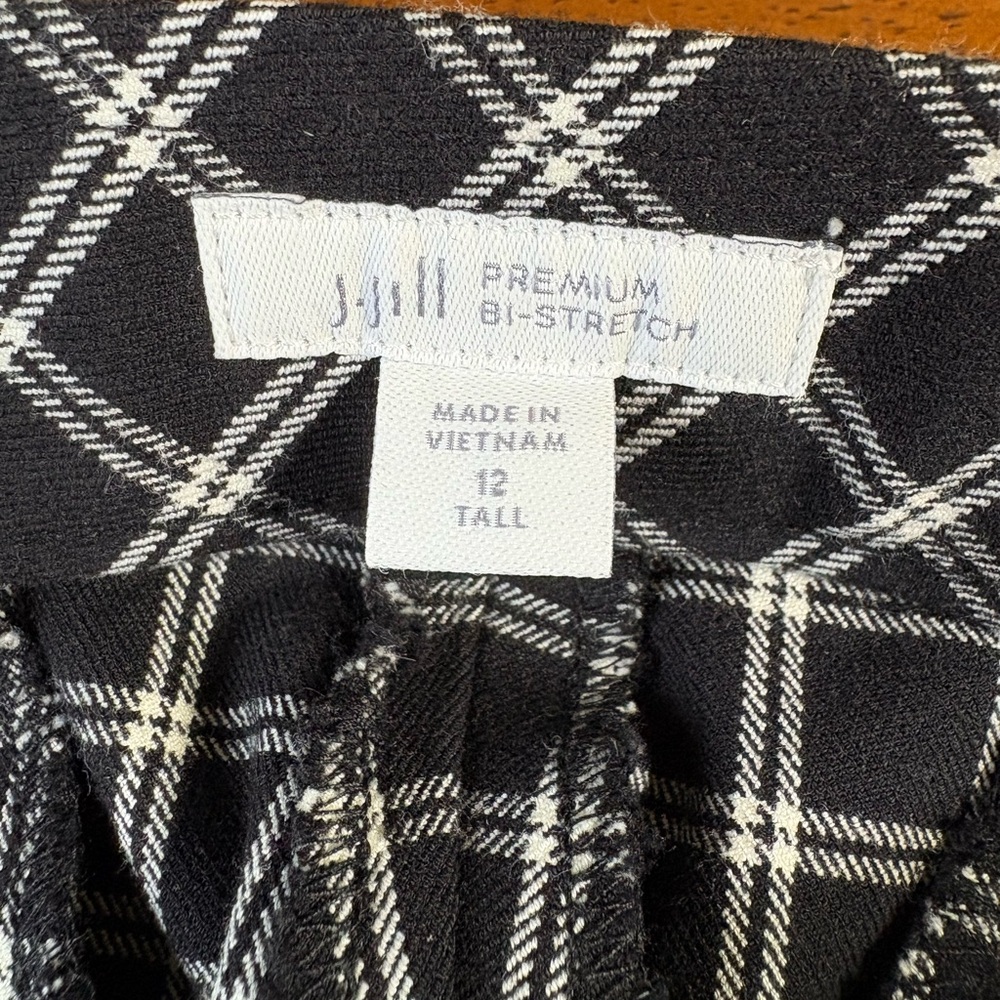 J. Jill Preppy Black/White Checkered Women's Pants. 12 Tall. Like new condition! - Picture 11 of 11